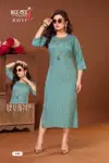 Havya By Deecee A Line Long Embroidery Kurtis Catalog